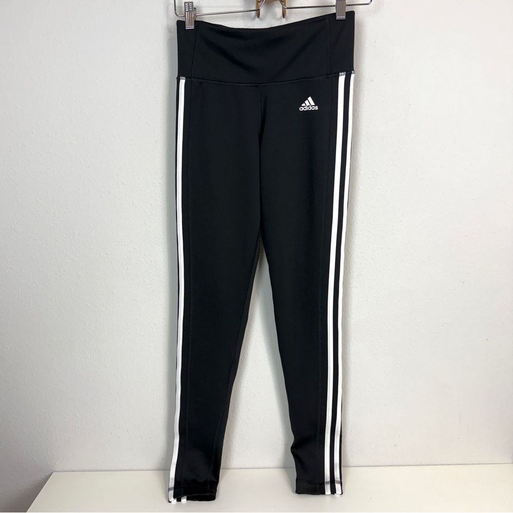 Adidas Black 3 Stripe Climalite Leggings S
